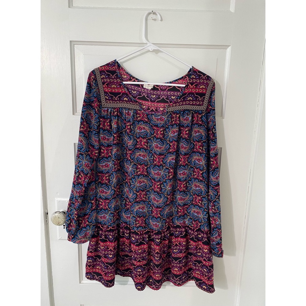 one clothing. Medium. Jewel tones. Drop waist dress.